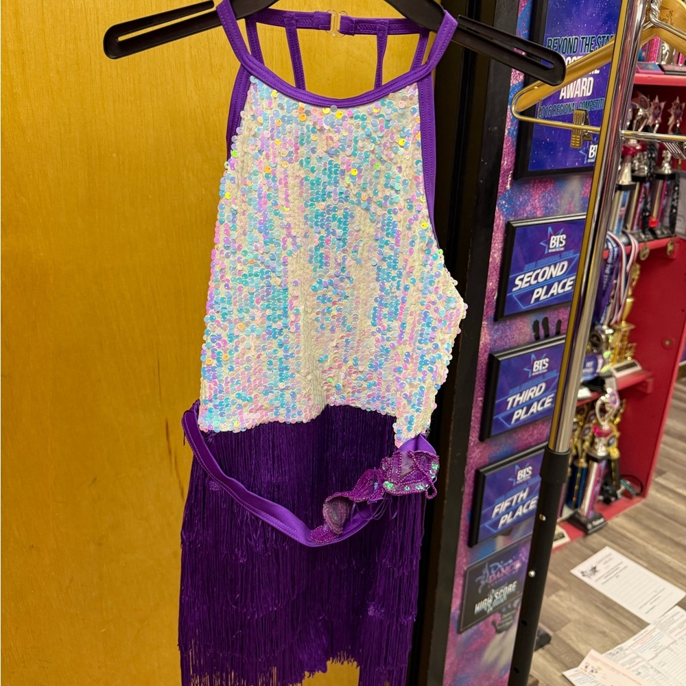 Purple and White Kids Dance Costume